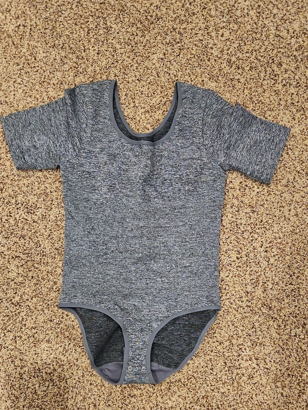 Shapermint Gray Heather Short-Sleeve Womens Bodysuit